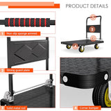 Platform Truck, Foldable Flatbed Cart Heavy Duty Push Cart Dolly Large Platform w/ 5