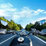 ATV Mirror, Side Rearview Mirrors for Bike Motorcycle ATV Scooter Cruiser with 8mm 10mm Bolt, 7/8" Handle Bar Mount Clamp Compatible with Suzuki Yamaha Honda Kawasaki Victory and More