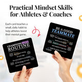 Athlete Mindset & Motivation Cards – 52 Winning Habits for Confidence, Grit & Mental Toughness – For Athletes, Coaches & Parents – Includes Wooden Display Stand – Gift for Athletes & Coaches