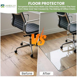 Tempered Glass Chair Mat, Heavy Duty Glass Office Floor Mat for Carpets and Wooden Floor