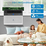 Window Air Conditioner, 8,000 BTU Cools 350 Sq Ft, Wi-Fi Enabled Smart AC with Remote & App Control, Easy Install Kit, Energy Efficient Cooling for Medium Rooms, White