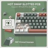 Wireless Mechanical Keyboard BT/2.4G/USB-C, Hot Swappable, Software Support, Creamy Sounding,