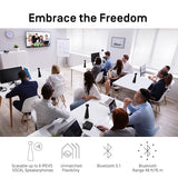 Wireless Pair up to 6 Conference Speakers/Microphones Vocal, 360°Voice Pickup, Two-WayAI Noise Reduction, Audio