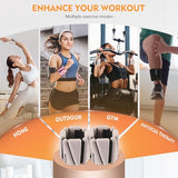 BECOJADDE Ankle Weights Set of 2 (2 lb Each) Adjustable Wrist Weights for Women Men Wearable Arm Leg Weight for Pilates, Running, Walking, Workout, Yoga, Beige