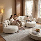 125" Oversized Curved Sectional Sofa,Boucle Upholstered Modular Couch with Chaise,Deep Seat Luxury Cloud Sofa