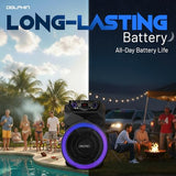 Dolphin SP-18RBT BoxParty Portable Bluetooth Speaker - 18" Woofer, Wireless Microphone, Deep Bass & LED Lights w/ USB SD, AUX, Guitar & 12V Inputs - Rechargeable Huge Party Speaker W/ Trolley & Wheels