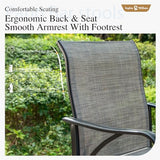 Sophia & William Outdoor Bar Stools Set of 4, Swivel Bar Chairs, Tall Patio Chairs, Outdoor High Top Chairs, Supports 300 lbs (Grey Fabric)