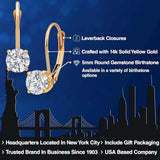 Gem Stone King 0.20-1.50 Cttw 14K Yellow Gold Round Lab Grown Diamond Leverback Dangle Earrings