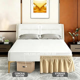 ANARACHON Full Bed Skirt, Elastic Wrap Around Bed Skirt Full Size, Bed Skirts for Adjustable Bed, Easy Fit with 14" Drop Length Tailored Drop Dust Ruffle (Gold)