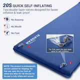 Elegear CumbreX™ Self Inflating Sleeping Pad, 3.15" Ultra-Thick Memory Foam Camping Pad with Pillow Fast Inflating in 20s Insulated Camping Mattress Pad 4-Season Camp Sleeping Mat for Camp/Travel/Tent