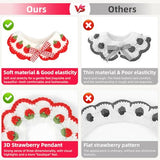 Aoeeki Cat Collar Breakaway, Kitten Collar with Cute Bow Tie Strawberry Pattern Comfortable for Kitty and Small Puppies, Bandana Fits Neck 2-3 Inches (White)