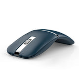 Bluetooth Wireless Arc Travel Mouse, Bluetooth 5.0/4.0 & 2.4G Tri-Mode, Rotating Foldable Ergonomic Mice, Type-C Rechargeable Multi-Device for Microsoft Laptop, PC, MacBook, Chromebook, Lenovo - Blue