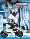 Microscopes for Adults WF10x and WF25x eyepieces Compound Microscope with Microscope Slides