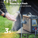 BougeRV Upgraded Portable Propane Water Heater, Hot Water Heater w/Built-in battery for Showering & Cleaning, Camping Water Heater w/Water Pump & Showerhead, Overheating Protection, Outdoor Use