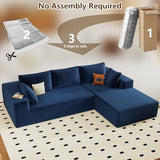 96" Modular Sectional Couch, Boneless L Shaped Cloud Sofa with Chaise Lounge