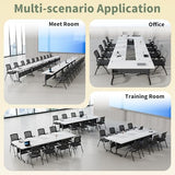 Usosidam Folding Conference Room Table, Modular Mobile Large Flip-Top