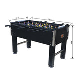 54-inch Soccer Table with American Sporty Design, Foosball Football Game Table for Kids Adults, Wooden Steel Construction Black for Indoor Family Dining Room