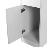 Oumefar Compact Computer Desk with Drawer and Storage Door (White)