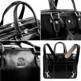 Time Resistance Leather Laptop Briefcase - Full Grain Leather Computer Bag for Men