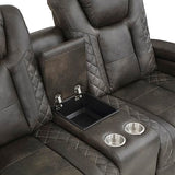 72" Power Reclining Sleeper Sofa Couch with USB Ports, Home Theater Power Reclining Loveseat with Cup Holders | Brownish Gray Lexicon