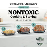 Ninja Crispi Pro 6-in-1 Glass Air Fryer | 450°F, Nontoxic, 6qt & 2.5qt Containers & Lids | Microwave, Freezer, Dishwasher Safe | Max Crisp, Air Fry, Bake, Roast, Recrisp, Dehydrate |Cyberspace AS101CY