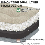 Shinnwa Dining Chair Cushions Set of 6, Dual-Layer Memory Foam Kitchen Chair