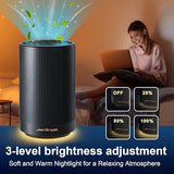 Jafanda Air Purifiers for Home Bedroom, True HEPA 13 Coverage 450 sqft, 22 dB Portable Air Cleaner, Effectively Remove Pollen Dust, Night Light, Black