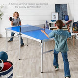 Best Choice Products 6x3ft Portable Ping Pong Table, Mid-Size Folding Indoor Outdoor Table Tennis w/ 2 Paddles, 4 Balls Included, Carrying Bag - Black
