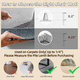 Office Chair Mat for Carpet: 36" x 48" Plastic Heavy Duty Computer Desk Mats- Clear Rug Pad for Rolling Chairs