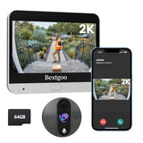 Peephole Camera, Bextgoo 2K Wireless Door Camera with Doorbell, 4.3″ Monitor, AI Motion Detection, 2‑Way Talk, 170° Viewing