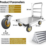 Heavy Duty Push Cart Dolly Large Foldable Moving Flatbed Easy