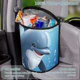 YHNNH Car Trash Can Baby Dolphin Car Trash Bag with Cover and Waterproof Bin for Cars
