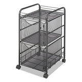 Safco Onyx Rolling Cart with 2 File Drawers, Fits Letter-Size Hanging Folders, Durable Steel Mesh Construction, Black