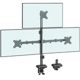 MOUNTUP Triple Monitor Stand, Height Adjustable Monitor Desk Mount Fit for 17 to 32 Inch Computer Screens, Stacked Monitors Arm for 3 Monitors, with C-Clamp and Grommet Base, up to 17.6lbs per Arm