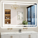 40"x60" LED Bathroom Mirror with Lights, Backlit + Front Lit, Anti-Fog