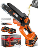 VOTREK® 8 inch Mini Chainsaw Cordless with 2x3.0AH Batteries - Powerful Brushless Electric Handheld Small Chain Saw for Wood Cutting