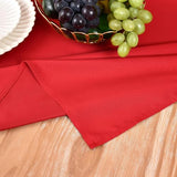 MEANMOY Red 210GSM Cloth Napkins Set of 12 - Washable & Reusable 17x17 Inch Napkins with Hemmed Edges in Wrinkle Free Polyester Fabric for Dinners, Weddings, Parties, Banquets & Everyday Decor