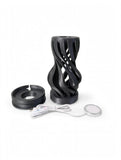 MAKER 3D Twist Spiral Table Lamp in Dark Grey - Handmade 3D Printed Shadow Projection Night Light, Dimmable USB LED Bedside Accent Lamp for Bedroom, Nursery and Office Desk Decor