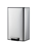 Garvee Space-Saving Office Trash Can, 4.8 Gallon Trash Can with Soft-Close Lid, Foot Pedal & Removable Inner Bucket, Silver