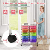 Rolling Cart with 20 Drawers, 20 Tiers Multicolor Trolley, Drawer Bin Carts with 2 Lockable Wheels