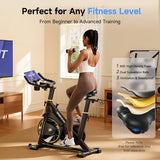 YPOO Exercise Bike, Adjustable Magnetic Resistance Stationary Bikes for Home Cardio with Exclusive App, Indoor Bike with 330lbs Weight Capacity