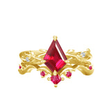 Oseew Engagements ring set Ruby rings for women(Ruby) Kite