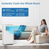 Portable Air Conditioners, 10000 BTU Cooling Capacity for Up to 450 Sq. Ft, Multi-Functional AC Unit with Fan, Dehumidifier, Remote Control, Quiet Operation for Home and Office, White