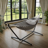 Garvee Double Hammock with Foldable Steel Stand and Carry Bag – Indoor/Outdoor Standing Hammock, 450 LBS Capacity, for Garden, Camping, Beach (Black)