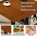 LSSOAZZVVN Modern Metal Solid Wood Computer Desk, Home Office Writing and Reading Workstation Learning Desk