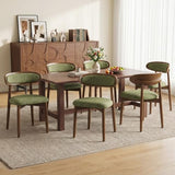 Wooden Dining Chairs set of 6, Farmhouse Dinner Chairs with Curved Back
