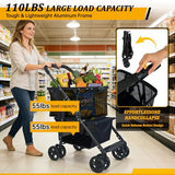Single-Hand Fold, Collapsible Utility Trolley Cart for Groceries, Laundry, Camping & Pet Traveling