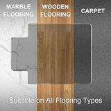 Office Chair Mat with Lip for Carpet or Hardwood Floor Crystal Grey 36" x 48" Smooth Glide and Easy Roll On/Off