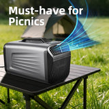 Outohome 5200BTU Portable Camping Air Conditioner For Tent Outdoor and Indoor Use,400W Low Power for RV,Truck,Van and Car Cooling (Dark Silver)