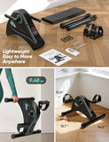 LUBBYGIM Mini Exercise Bike, Under Desk Bike Pedal Exerciser for Seniors & Physical Therapy, Electric Motorized Foot Pedal Machine (Black)